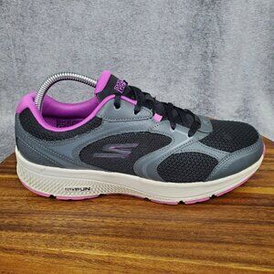 Skechers Go Run Shoes Women's 9 Black Low Top Lace Up Athletic Running Sneakers